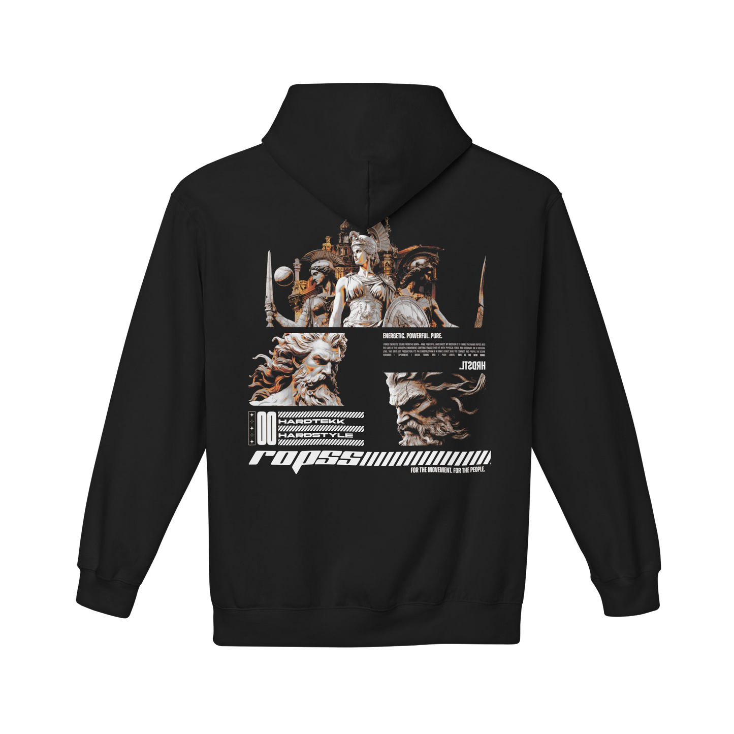 R0PSS UNISEX BLACK HOODIE