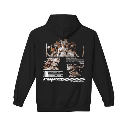 R0PSS UNISEX BLACK HOODIE